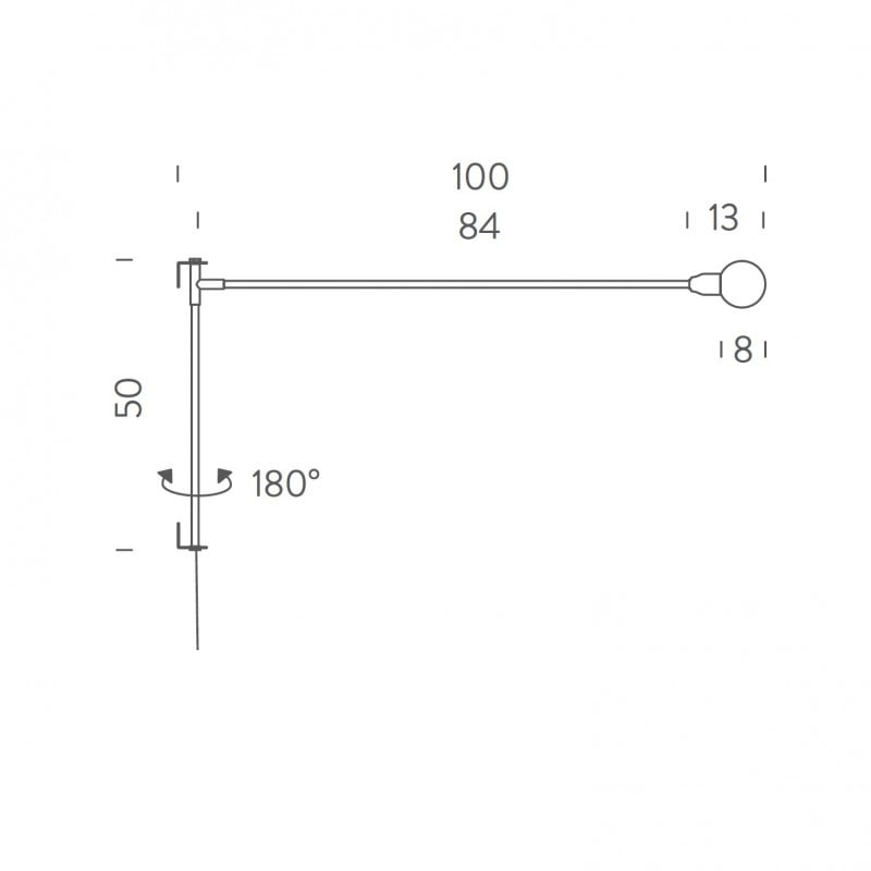 Specification image for Nemo Lighting Potence Pivotante Mini Wall Light