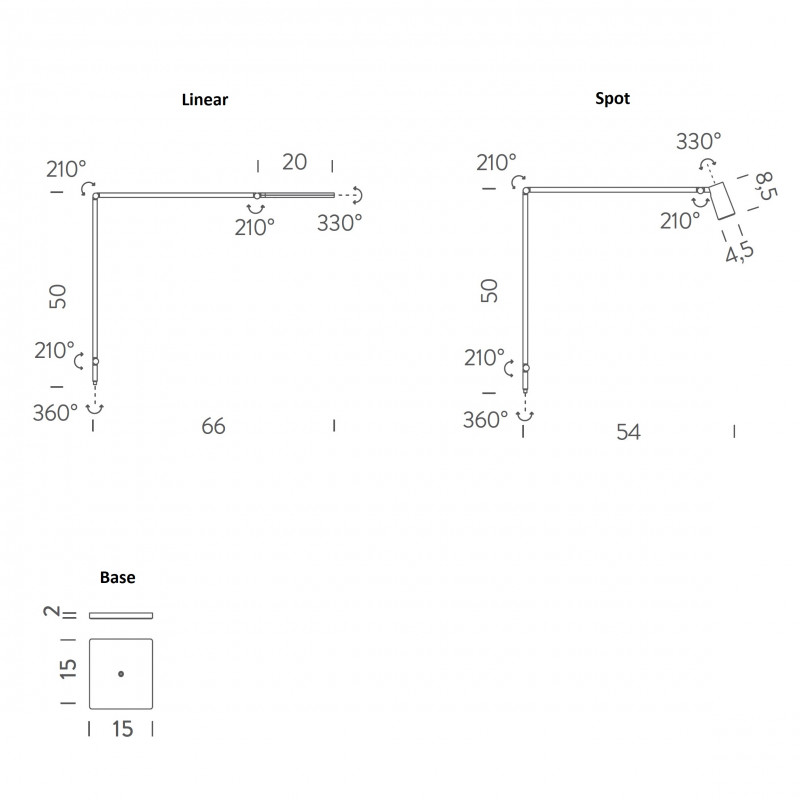 Specification image for Nemo Lighting Untitled LED Table Lamp