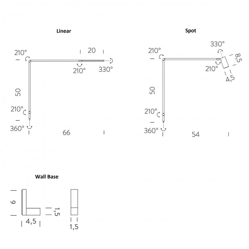 Specification image for Nemo Lighting Untitled LED Wall Light