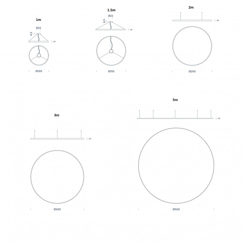 Specification image for Nemo Lighting Zirkol C Suspension