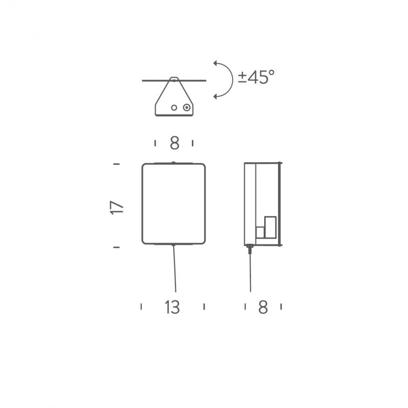 Specification image for Nemo Lighting Applique à Volet Pivotant Wall Light