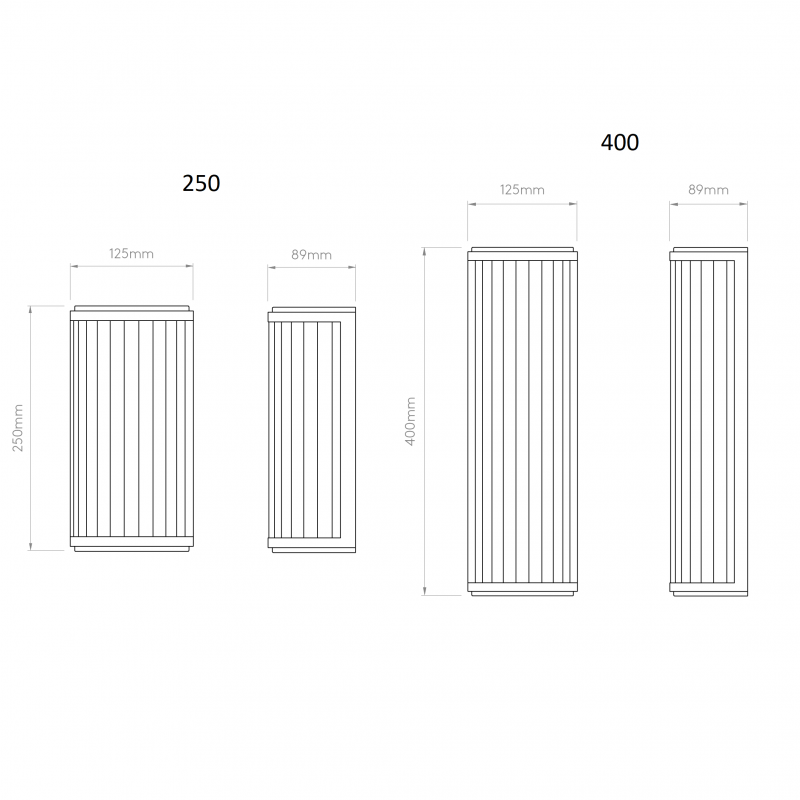 Specification image for Astro Versailles LED Dimmable Wall Light