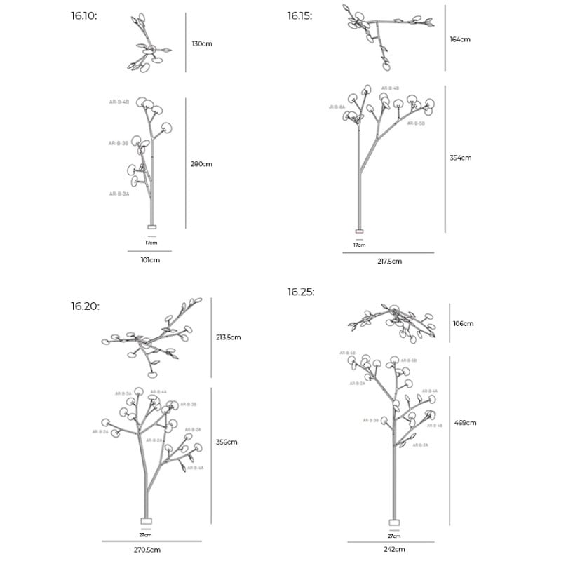 Specification Image for Bocci 16 Tree Exterior Floor Light