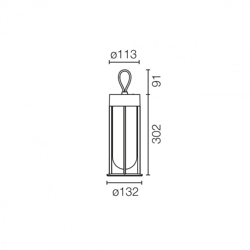 Specification image for Flos In Vitro LED Outdoor Unplugged Light