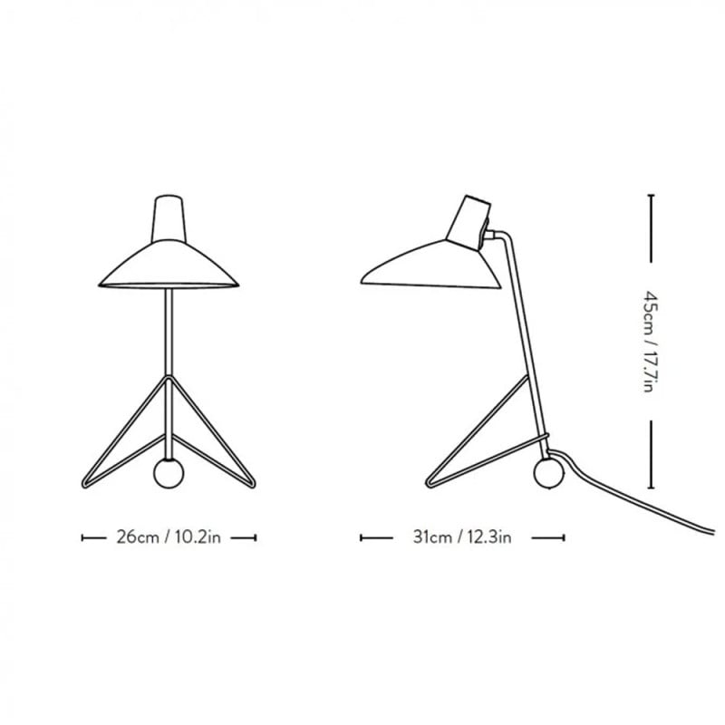 Specification Image for &Tradition Tripod HM9 Table Lamp