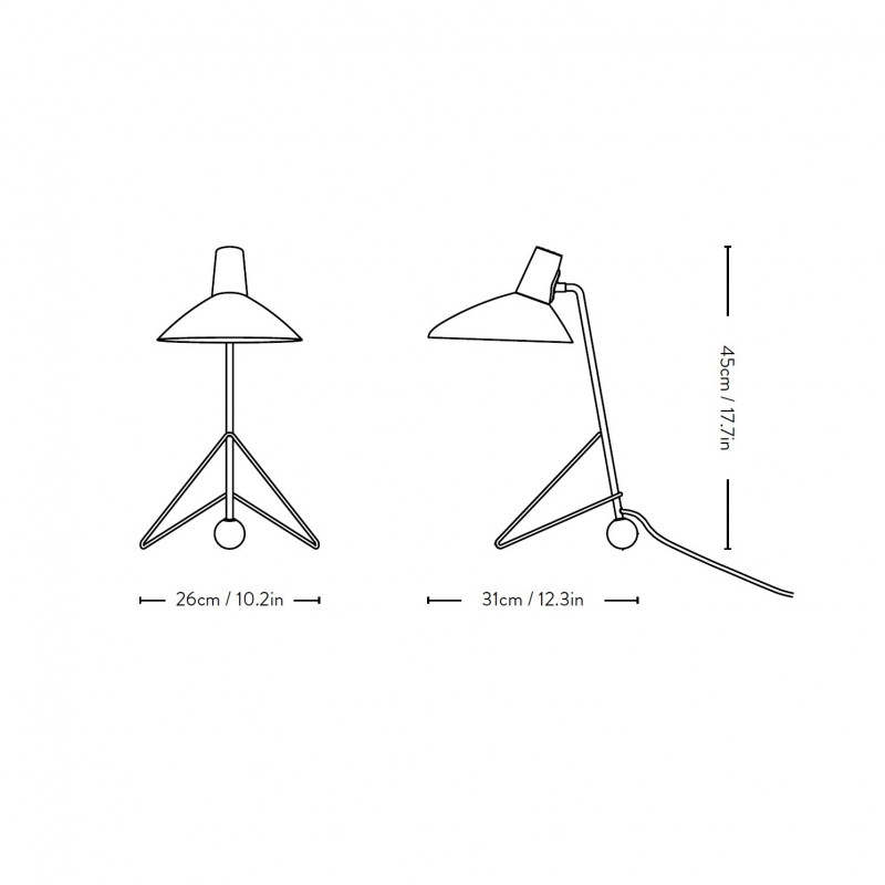 Specification image for &Tradition Tripod HM9 Table Lamp