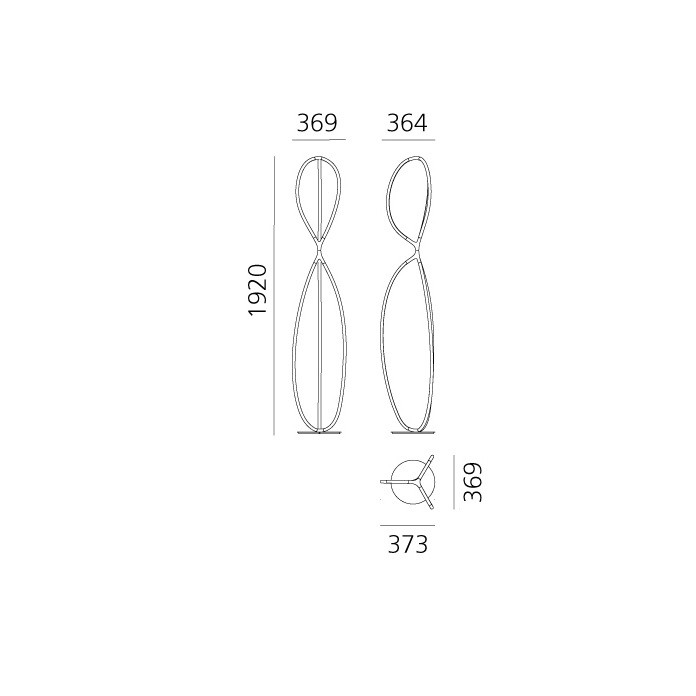 Specification image for Artemide Arrival LED Floor Lamp App Compatible