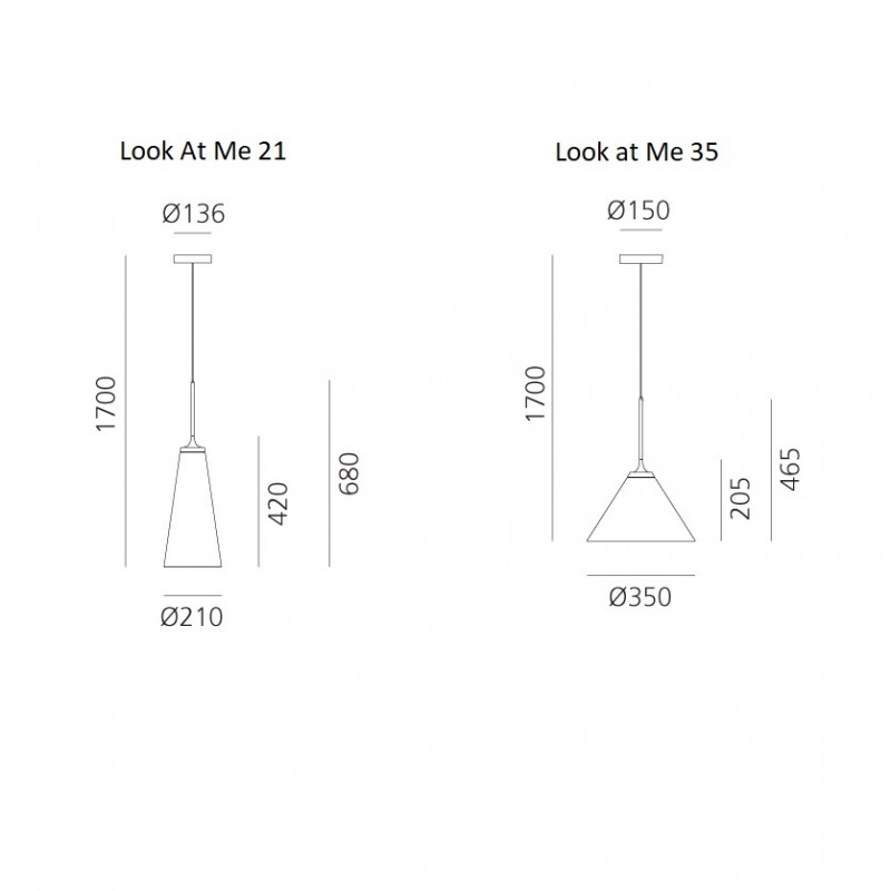 Specification image for Artemide Look At Me LED Pendant