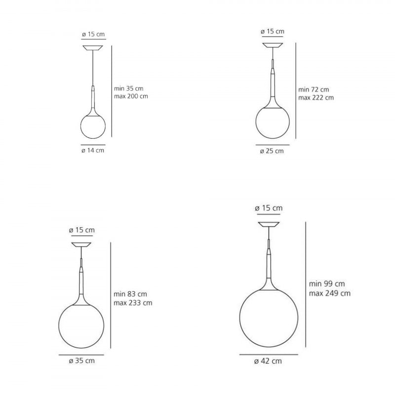 Specification image for Artemide Castore Suspension Light