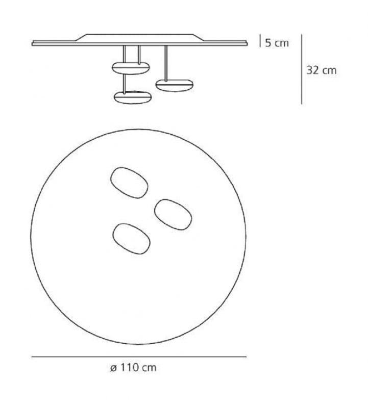 Specification image for Artemide Droplet Ceiling Light