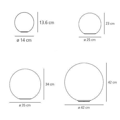 Specification image for Artemide Dioscuri Table lamp