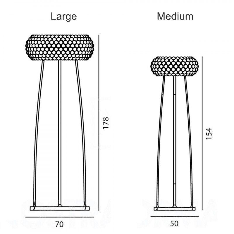 Specification image for Foscarini Caboche Floor lamp