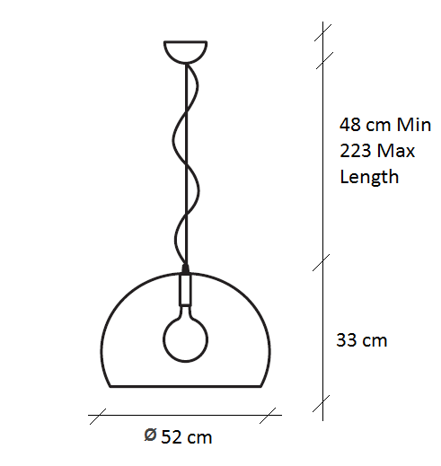 Specification image for Kartell FL/Y Medium Pendant