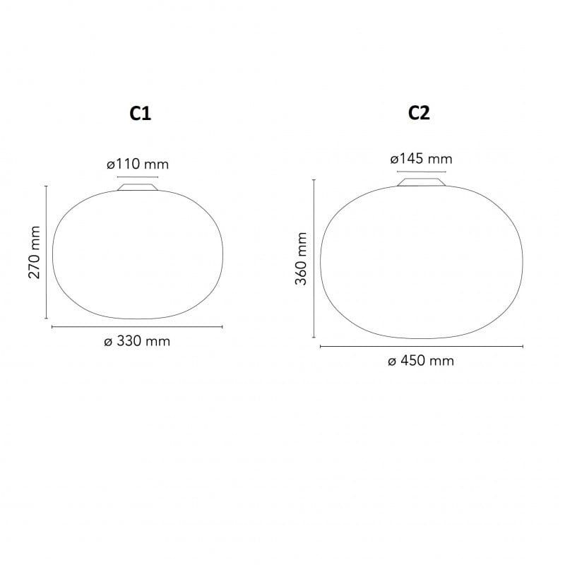 Specification image for Flos Glo-Ball Ceiling Light