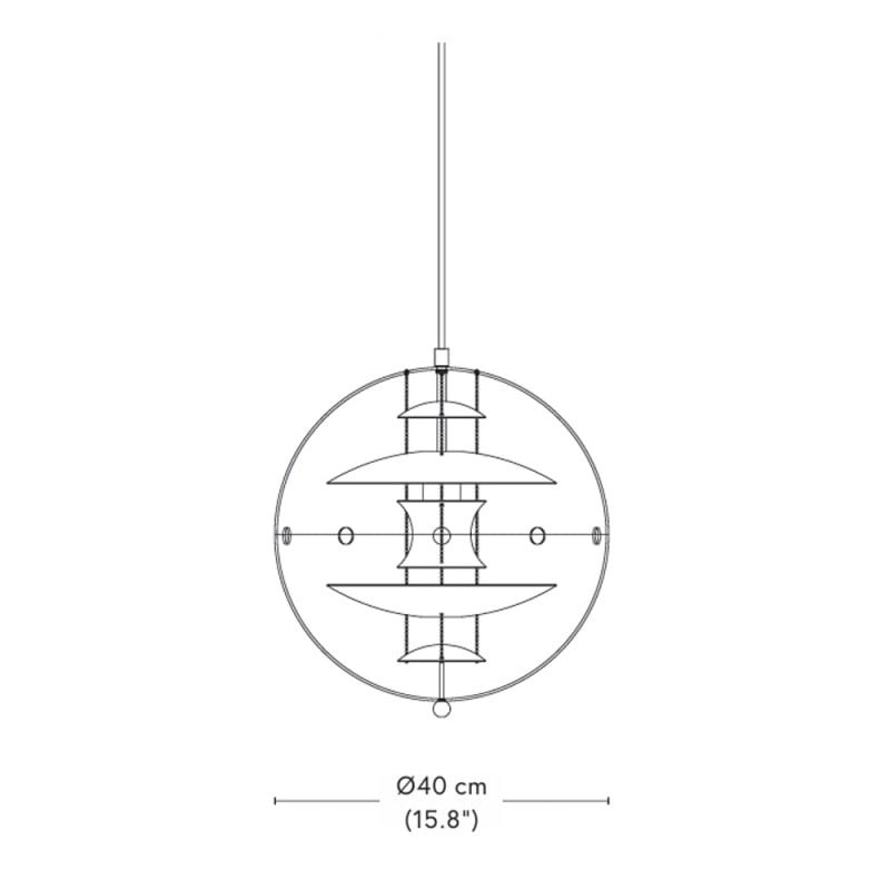 Specification Image for Verpan VP Globe Brass Pendant