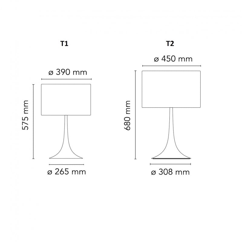 Specification image for Flos Spun Table Lamp