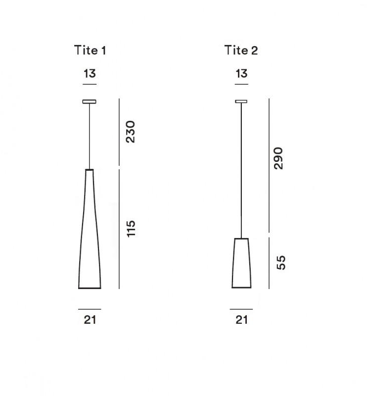 Specification image for Foscarini Tite Pendant 