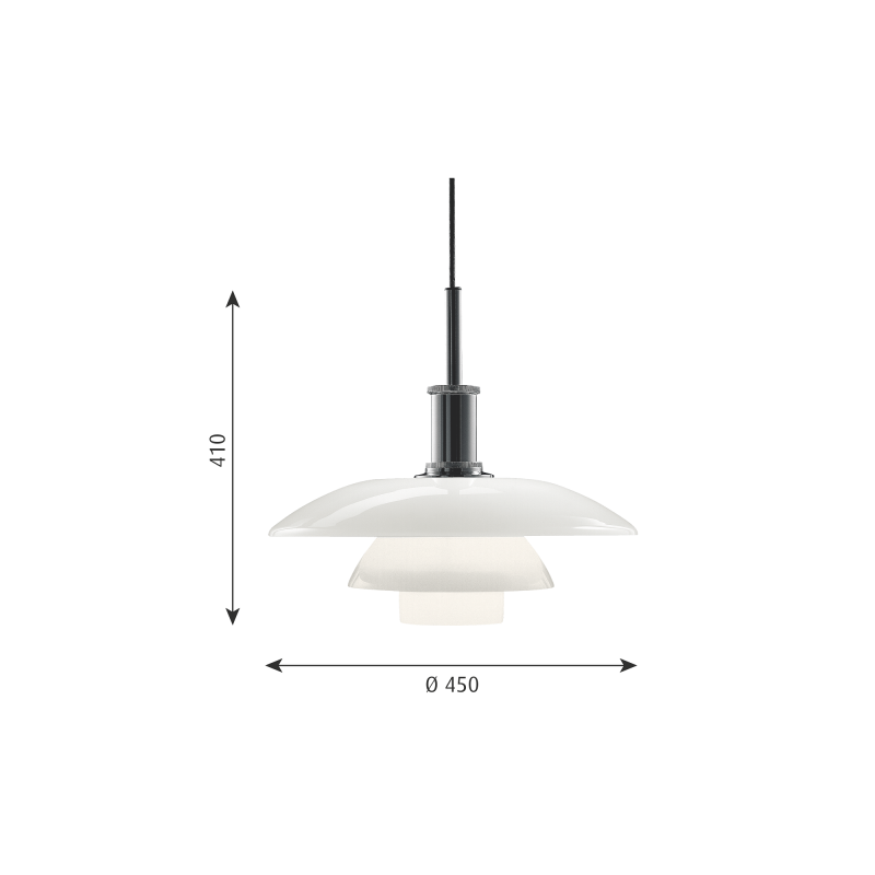 Specification image for Louis Poulsen PH 4½-4 Glass Pendant