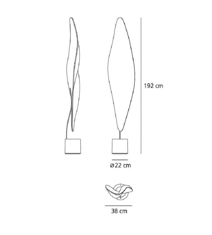 Specification image for Artemide Cosmic Leaf Floor Lamp