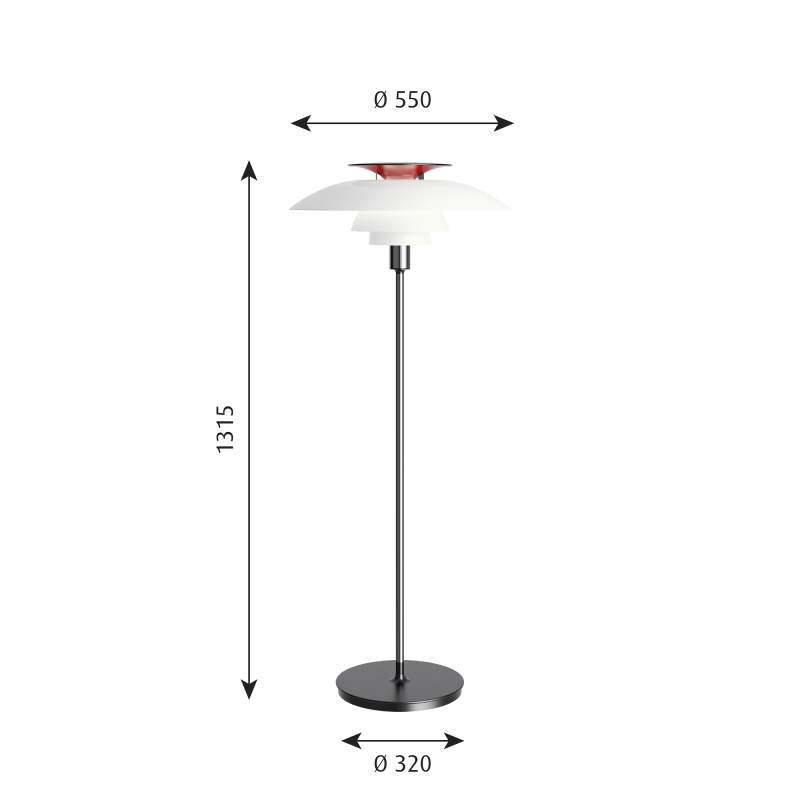 Specification image for Louis Poulsen PH 80 Floor Lamp