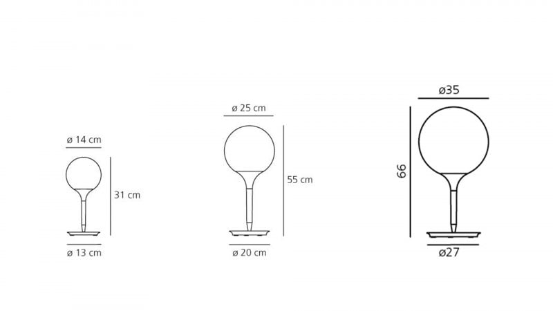 Specification image for Artemide Castore Table Lamp