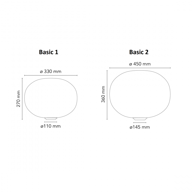 Specification image for Flos Glo-Ball Basic Table Lamp