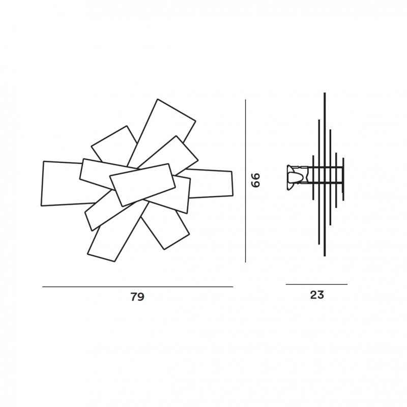 Specification image for Foscarini Big Bang Wall/Ceiling Light