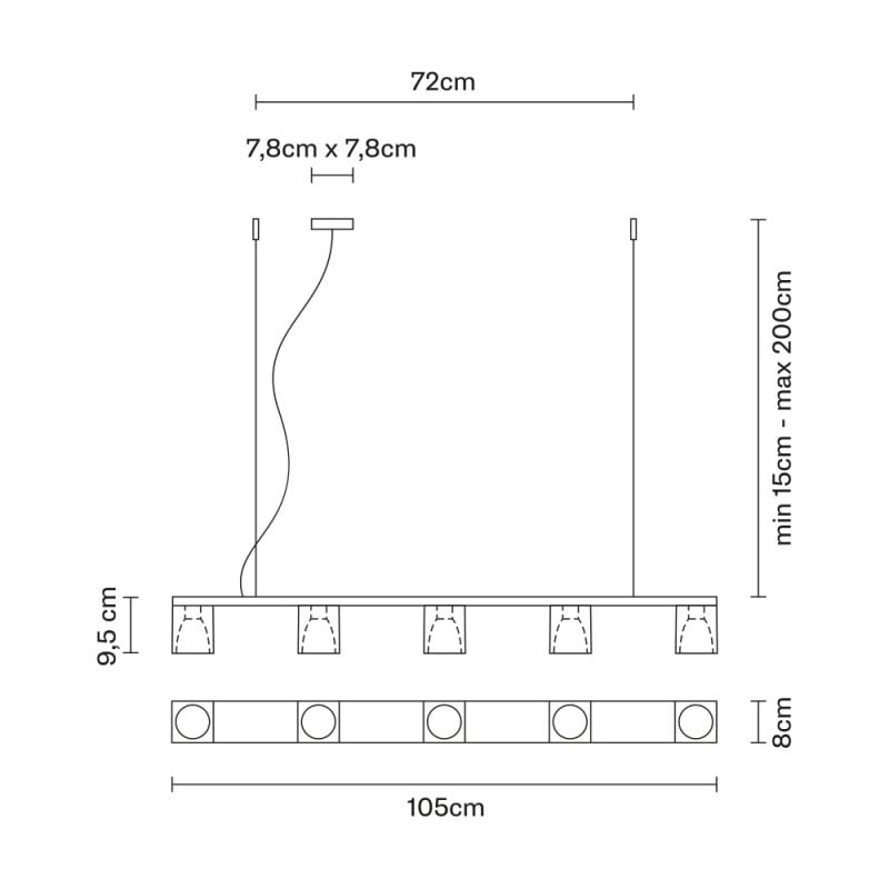 Specification Image for Fabbian Cubetto Suspension