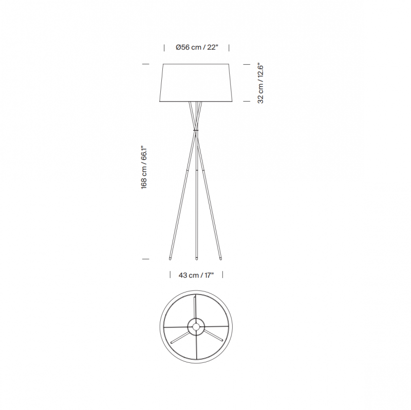 Specification image for Santa & Cole Tripode G5 Floor Lamp