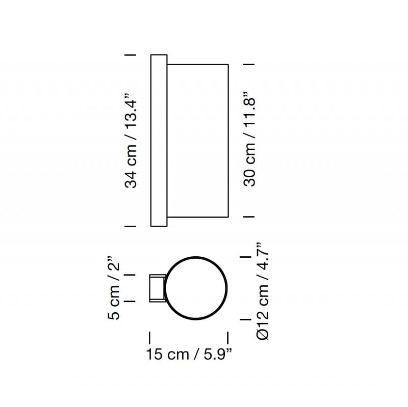 Specification image for Santa & Cole TMM Metalico Wall Light