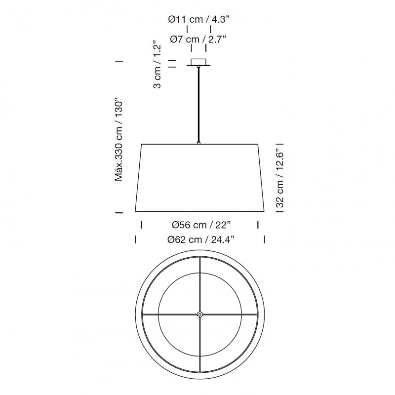 Specification image for Santa & Cole GT5 Pendant 