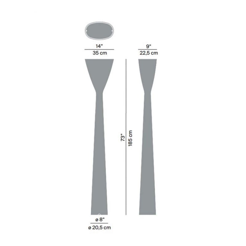 Specification image for Luceplan Carrara LED floor