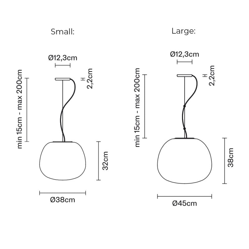 Specification Image for Fabbian Lumi Mochi Suspension