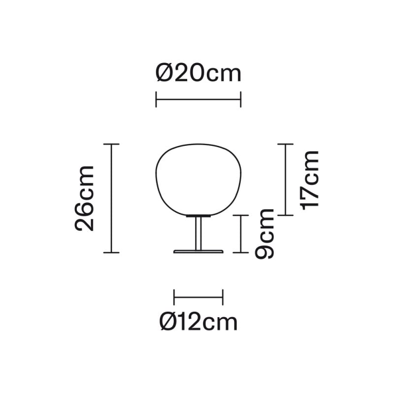 Specification Image for Fabbian Lumi Mochi Stemmed Table Lamp