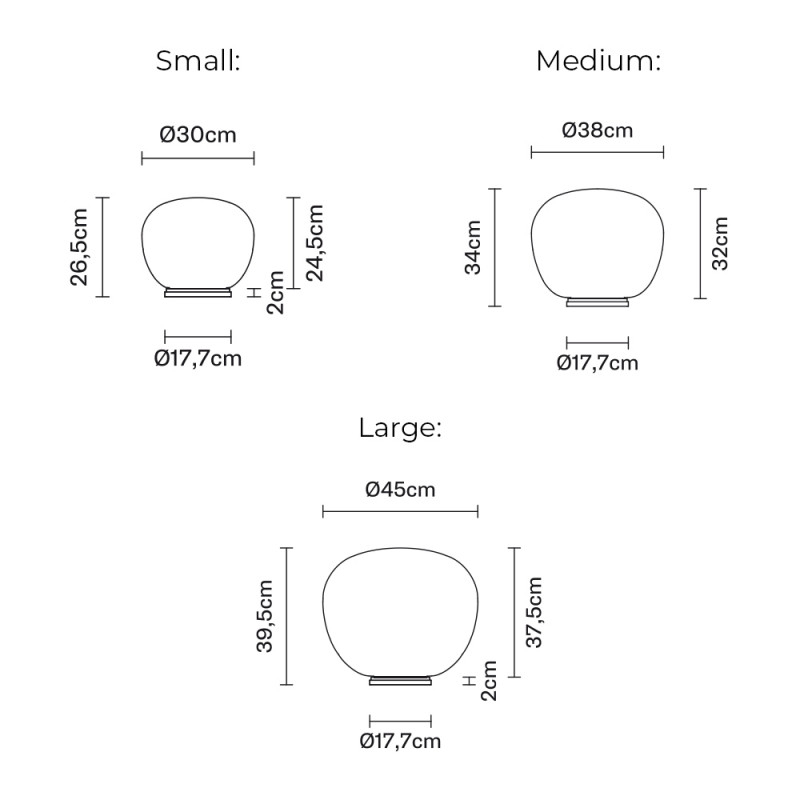 Specification Image for Fabbian Lumi Mochi Table Lamp