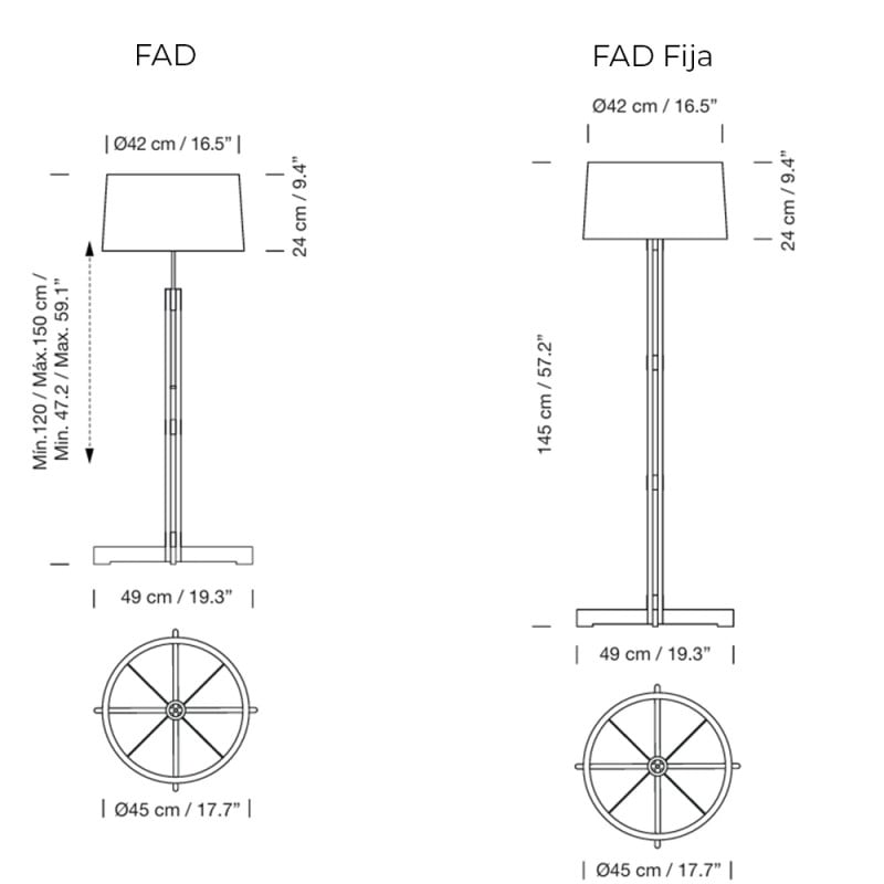 Specification image for Santa & Cole FAD Floor Lamp