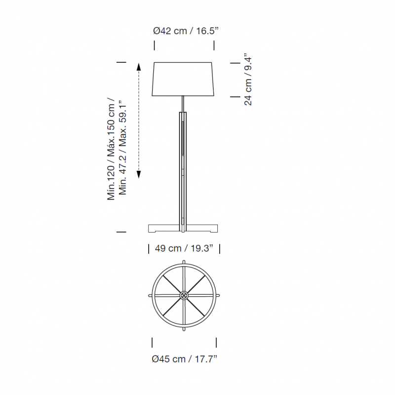 Specification image for Santa & Cole FAD Floor Lamp