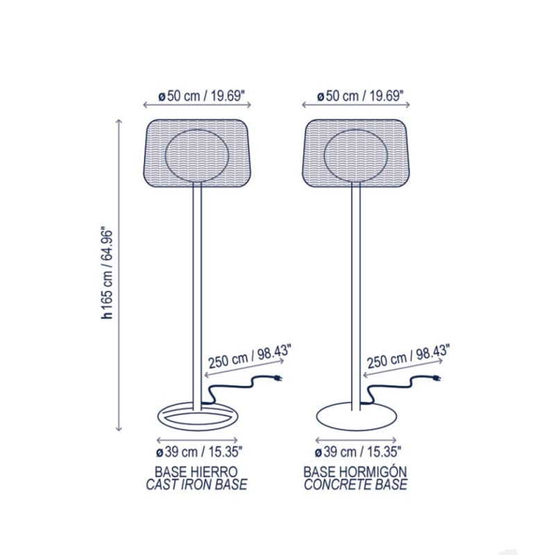 Specification image for Bover Fora Floor Lamp