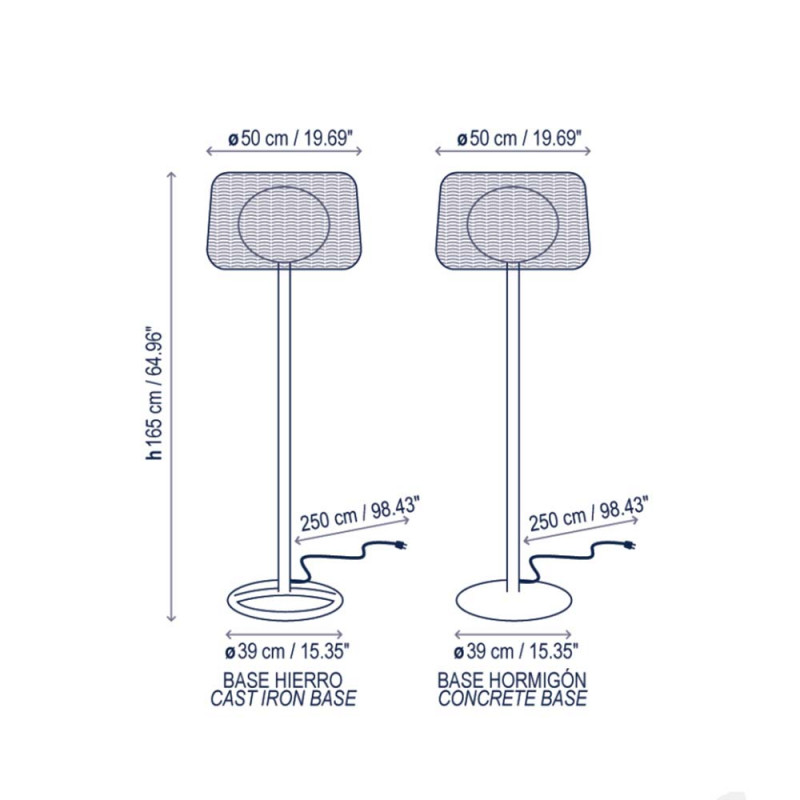 Specification image for Bover Fora Floor Lamp