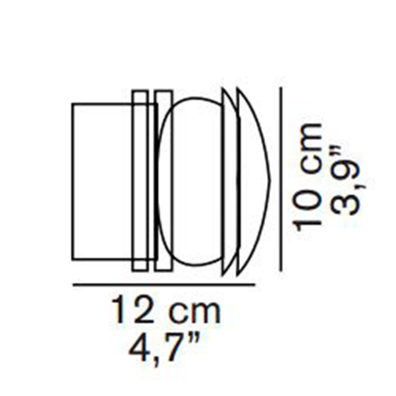 Specification image for Oluce Fresnel 1148 Outdoor Wall Light