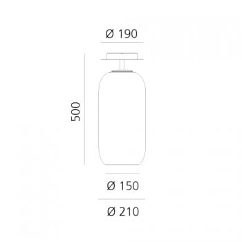 Specification image for Artemide Gople Ceiling Light
