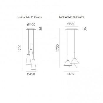 Specification image for Artemide Look At Me LED Cluster Pendant