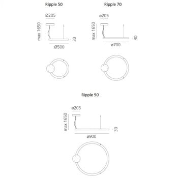 Specification Image for Artemide Ripple LED Suspension