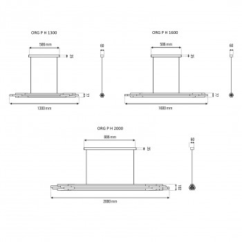 Specification image for DCW éditions ORG P Horizontal LED Pendant