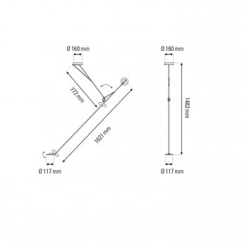 Specification image for DCW éditions Aaro LED Ceiling Light