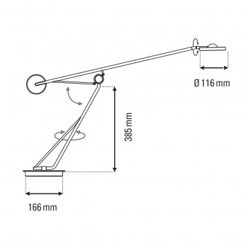 Specification image for DCW éditions Aaro LED Table Lamp