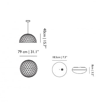Specification image for Moooi Raimond II Dome LED PendantMoooi Raimond II Dome LED Pendant