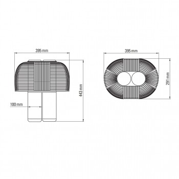 Specification image for DCW éditions Yasuke LED Table Lamp