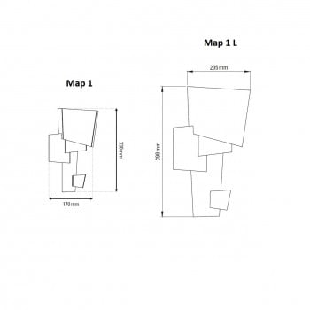 Specification image for DCW éditions Map 1 LED Wall Light