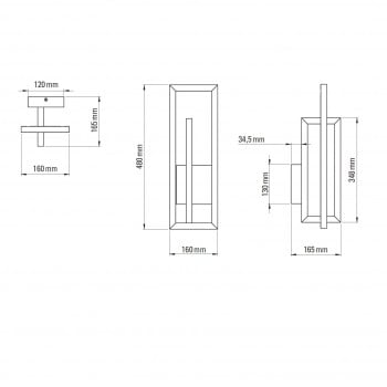 Specification image for DCW éditions Borely LED Wall Light